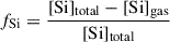 $$ \begin{aligned} f_{\mathrm{Si} }&= \frac{[\mathrm{Si} ]_{\mathrm{total} } - [\mathrm{Si} ]_{\mathrm{gas} }}{[\mathrm{Si} ]_{\mathrm{total} }} \end{aligned} $$