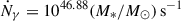 $ \dot{N}_{\gamma} = 10^{46.88} (M_{*}/M_{\odot})\,\mathrm{s}^{-1} $
