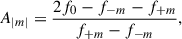 $$ \begin{aligned} A_{|m|} = \frac{2 f_{0} - f_{-m} - f_{+m}}{f_{+m} - f_{-m}}, \end{aligned} $$