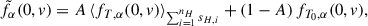 $$ \begin{aligned} \tilde{f}_{\alpha }(0,v) = A\, \langle f_{T,\alpha }(0,v) \rangle _{\sum _{i = 1}^{n_H} s_{H,i}} + (1 - A)\, f_{T_0,\alpha }(0,v) , \end{aligned} $$