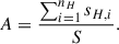 $$ \begin{aligned} A = \frac{\sum _{i = 1}^{n_H} s_{H,i}}{S} . \end{aligned} $$