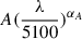 $ A(\frac{\lambda}{5100})^{\alpha_A} $