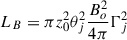 $ L_B = \pi z_0^2 \theta_j^2 \frac{B_o^2}{4 \pi} \Gamma_j^2 $