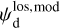 $\psi _{\rm{d}}^{los,\bmod }$
