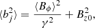 Mathematical equation: $$ \begin{aligned}&\langle b_j^2 \rangle = \frac{\langle B_{\phi } \rangle ^2}{\gamma ^2} + B_{z 0}^2, \end{aligned} $$