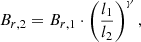 $$ \begin{aligned} B_{r,2} = B_{r,1} \cdot \left(\frac{l_{1}}{l_{2}}\right)^\gamma , \end{aligned} $$