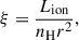 $$ \begin{aligned} \xi = \frac{L_{\rm ion}}{n_{\rm H} r^2}, \end{aligned} $$