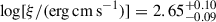 $ \log[\xi/(\mathrm{erg\,cm\,s^{-1}})] = 2.65^{+0.10}_{-0.09} $