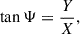 $$ \begin{aligned} \tan \Psi = \frac{Y}{X}, \end{aligned} $$