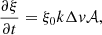 $$ \begin{aligned} \frac{\partial \xi }{\partial t} =\xi _{0} k \Delta v \mathcal{A} , \end{aligned} $$