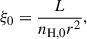 $$ \begin{aligned} \xi _0=\frac{L}{n_{\rm H,0} r^2}, \end{aligned} $$
