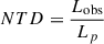 $$ \begin{aligned} NTD=\frac{L_{\rm {obs}}}{L_p} \end{aligned} $$