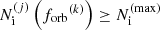$ N_{\rm i}^{(j)}\left({f_{\mathrm{orb} }}^{(k)}\right) \ge N_{\rm i}^\mathrm{(max)} $