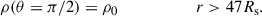 $$ \begin{aligned} \rho (\theta =\pi /2)&= \rho _0 \qquad \qquad \qquad r > 47R_{\rm s}. \end{aligned} $$