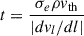 $$ \begin{aligned} t= \frac{\sigma _e\rho v_{\rm th}}{|dv_l/dl|} \end{aligned} $$