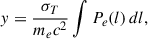 $$ \begin{aligned} y = \frac{\sigma _T}{m_ec^2}\int P_e(l)\, dl, \end{aligned} $$