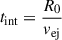 $ t_{\mathrm{int}} = \frac{R_0}{v_{\mathrm{ej}}} $