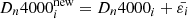 Mathematical equation: $ {D_n4000}_i^{\mathrm{new}}={D_n4000}_i + \bar{\varepsilon_i} $