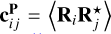 $\[\mathbf{c}_{i j}^{\mathbf{P}}=\left\langle\mathbf{R}_{i} \mathbf{R}_{j}^{\star}\right\rangle\]$
