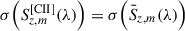 $ \sigma \Big(S^{\mathrm{[CII]}}_{z, m}(\lambda) \Big) = \sigma\Big(\bar{S}_{z, m}(\lambda)\Big) $