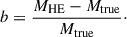 $$ \begin{aligned} b=\frac{M_\text{HE}- M_\text{true}}{M_\text{true}}\cdot \end{aligned} $$