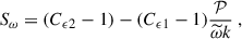 $$ \begin{aligned} S_\omega = (C_{\epsilon 2} - 1) - (C_{\epsilon 1} - 1) \dfrac{\mathcal{P} }{\widetilde{\omega } k} ~, \end{aligned} $$