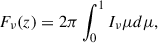 $$ \begin{aligned} F_{\nu }(z) = 2\pi \int _{0}^{1} I_{\nu }\mu d{\mu }, \end{aligned} $$