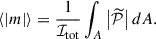 $$ \begin{aligned} \langle |m |\rangle = \frac{1}{ \mathcal{I} _{\rm tot} } \int _A \left| \widetilde{\mathcal{P} } \right| d A. \end{aligned} $$