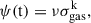 $$ \begin{aligned} \psi (\mathrm{t}) = \nu \sigma _{\rm gas}^\mathrm{k}, \end{aligned} $$