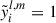 Mathematical equation: $ \tilde{y}_{i}^{l,m} = 1 $