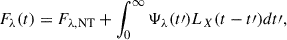 $$ \begin{aligned} F_{\lambda }(t) = F_{\lambda , \mathrm{NT}} + \int _{0}^{\infty } \Psi _{\lambda }(t\prime )L_{X}(t-t\prime )dt\prime , \end{aligned} $$