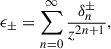 $$ \begin{aligned} \epsilon _\pm = \sum _{n = 0}^\infty \frac{\delta _{n}^{\pm }}{z^{2n+1}} ,\end{aligned} $$