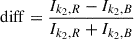 $$ \begin{aligned} \mathrm{diff} = \frac{I_{k_2,R} - I_{k_2,B}}{I_{k_2,R} + I_{k_2,B}} \end{aligned} $$