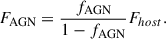 $$ \begin{aligned} F_{\rm AGN} = \frac{f_{\rm AGN}}{1-f_{\rm AGN}} F_{host}. \end{aligned} $$