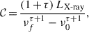$$ \begin{aligned} \mathcal{C} \,{=}\,\frac{(1\,{+}\,\tau )\,L_{\text{X-ray}} }{\nu _{f}^{\tau +1} - \nu _{0}^{\tau +1}}, \end{aligned} $$
