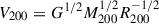 Mathematical equation: $ V_{200} = G^{1/2} M_{200}^{1/2} R_{200}^{-1/2} $
