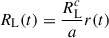 $$ \begin{aligned} R_{\rm L}(t) = \frac{R_{\rm L}^c}{a} r(t) \end{aligned} $$