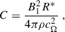$$ \begin{aligned} C = \frac{B_1^2 R^*}{4\pi \rho c_\Omega ^2}\;, \end{aligned} $$