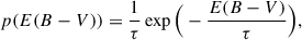 $$ \begin{aligned} p(E(B-V)) = \frac{1}{\tau }\exp \Big (-\frac{E(B-V)}{\tau }\Big ), \end{aligned} $$