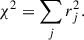 Mathematical equation: $$ \begin{aligned} \chi ^2 = \sum _j r_j^2. \end{aligned} $$