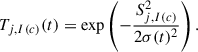 $$ \begin{aligned} T_{j,I(c)}(t) = \exp \left( -\frac{S_{j,I(c)}^2}{2\sigma (t)^2} \right). \end{aligned} $$