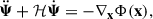 $$ \begin{aligned} \ddot{\boldsymbol{\Psi }} + \mathcal{H} \dot{\boldsymbol{\Psi }} = -\nabla _\mathbf x \Phi (\mathbf x ), \end{aligned} $$