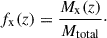 $$ \begin{aligned} f_{\rm x}(z) = \frac{M_{\rm x}(z)}{{M}_{\rm total}}\cdot \end{aligned} $$