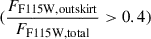$ (\frac{F_{\mathrm{F115W, outskirt}}}{F_{\mathrm{F115W, total}}} > 0.4 ) $