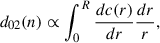 $$ \begin{aligned} {d}_{02}(n) \propto \int _0^R \frac{dc(r)}{dr} \frac{dr}{r}, \end{aligned} $$