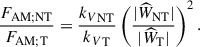 $$ \begin{aligned} \frac{F_{\rm AM;NT}}{F_{\rm AM;T}}=\frac{{k_{V}}_{\rm NT}}{{k_{V}}_{\rm T}}\left(\frac{\vert {\widehat{W}}_{\rm NT} \vert }{\vert {\widehat{W}}_{\rm T}\vert }\right)^2. \end{aligned} $$