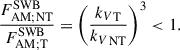 $$ \begin{aligned} \frac{F_{\rm AM;NT}^\mathrm{SWB}}{F_{\rm AM;T}^\mathrm{SWB}}=\left(\frac{{k_V}_{\rm T}}{{k_V}_{\rm NT}}\right)^3 < 1. \end{aligned} $$