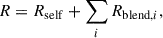 $$ \begin{aligned} R = R_{\rm self} + \sum _i R_{\mathrm{blend},i}, \end{aligned} $$