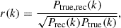 $$ \begin{aligned} r(k) = \frac{P_\mathrm{true,rec} (k)}{\sqrt{P_\mathrm{rec} (k)P_\mathrm{true} (k)}}, \end{aligned} $$
