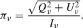 $$ \begin{aligned} \pi _\nu = \frac{\sqrt{Q^2_\nu + U^2_\nu }}{I_\nu }. \end{aligned} $$